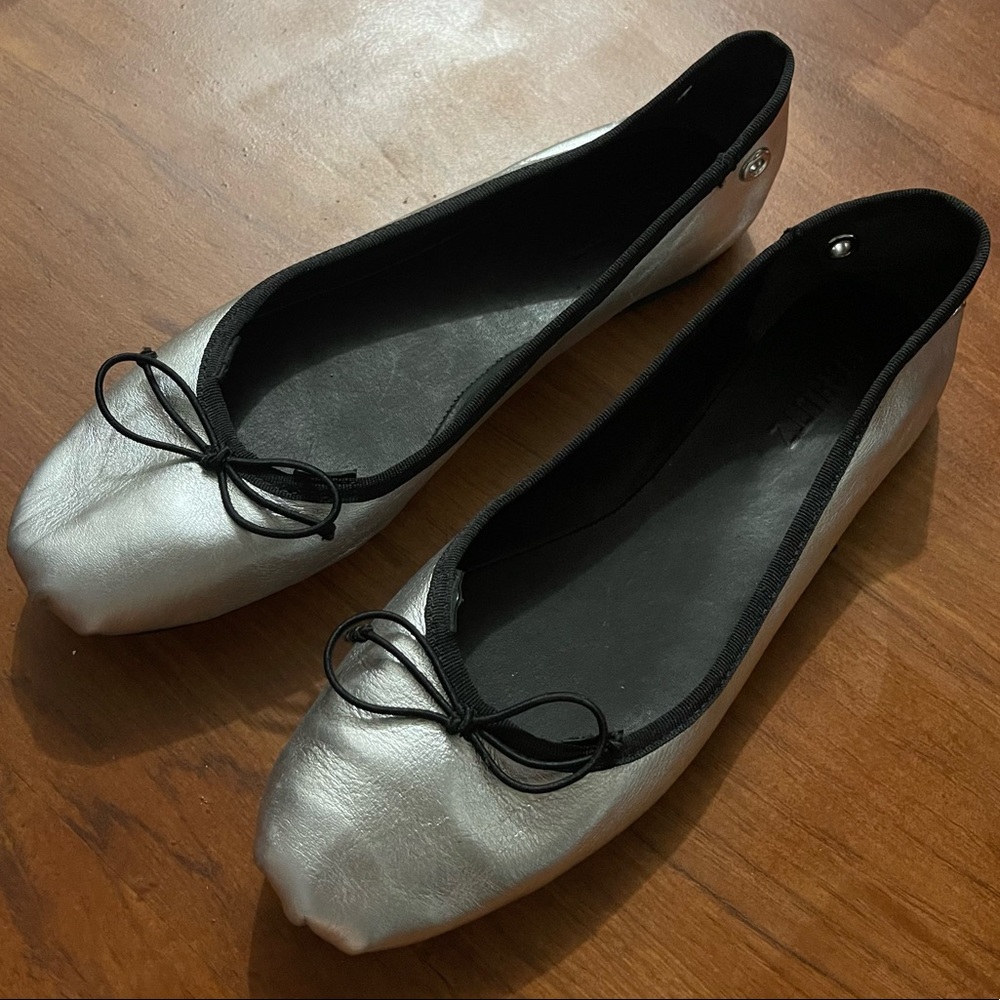 Silver ballet flats from Schutz